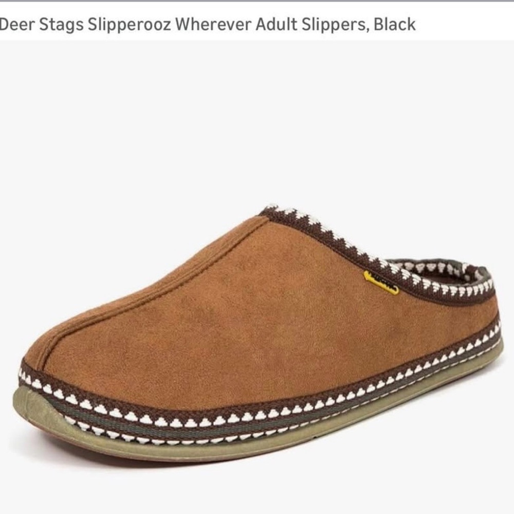 Deer Stags Men's  11 W Slipperooz Slippers Chestnut brown New where ever clogs